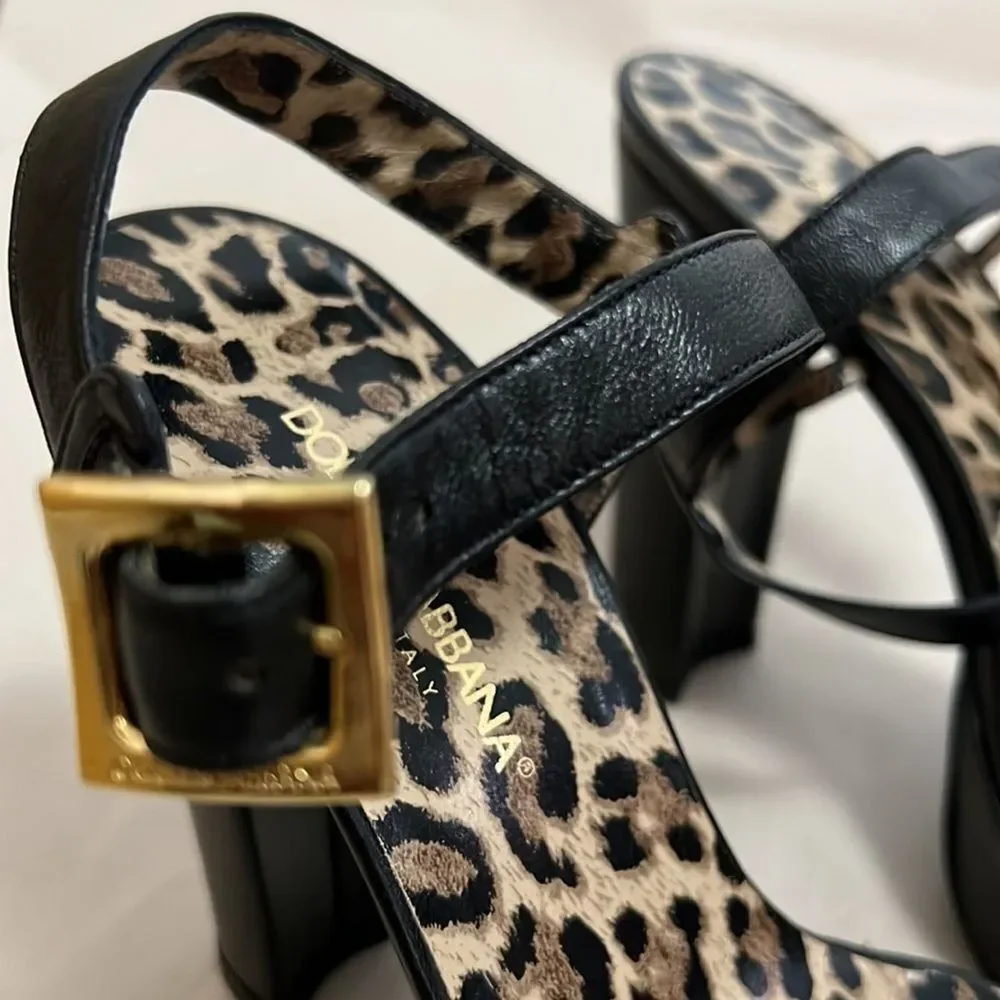 DOLCE & GABBANA LEATHER SLINGBACK NWOT ‎ SANDALS SIZE 35 - Picture 8 of 9